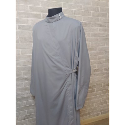 Slavic  style Orthodox riassa in gray cotton - Outer cassock - Orthodox outer cassock - External cassock - Rhason - Exorhason - Ryassas