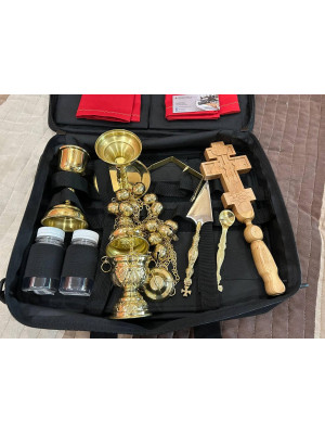 Liturgical travel communion set, priest's set for traveling, priests communion bowl