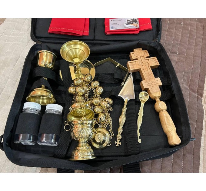 Liturgical travel communion set, priest's set for traveling, priests communion bowl