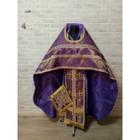 Slavic style vestments in Alexandrian cross brocade - Priest vestments - Clothes for priests - Liturgical vestments - Liturgical garments