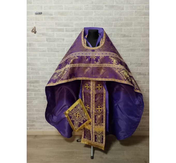 Slavic style vestments in brocade - Priest vestments - Clothes for priests - Liturgical vestments - Liturgical garments