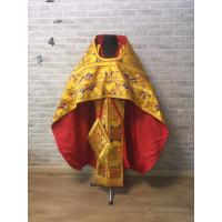 Slavic style Priest vestment in yellow/maroon - Priest robes - Clothes for priests - sacred vestments- Religious cloth - Slavic vestments