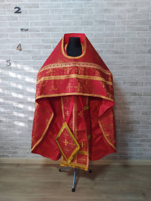 Slavic style vestments in Byzantine cross brocade - Priest vestments - Clothes for priests - Liturgical vestments - Liturgical garments