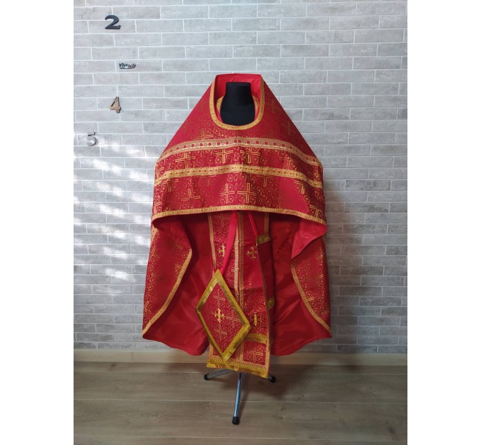 Slavic style vestments in brocade - Priest vestments - Clothes for priests - Liturgical vestments - Liturgical garments