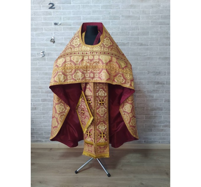 Slavic style vestments in brocade - Priest vestments - Clothes for priests - Liturgical vestments - Liturgical garments