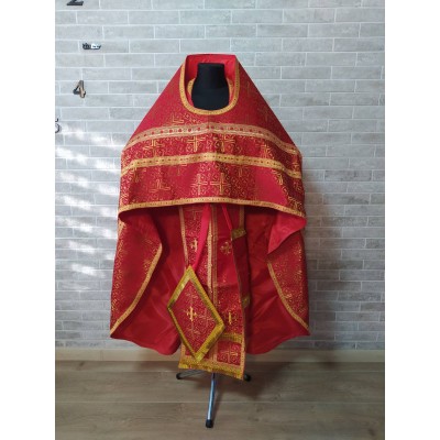 Slavic style vestments in Byzantine cross brocade - Priest vestments - Clothes for priests - Liturgical vestments - Liturgical garments