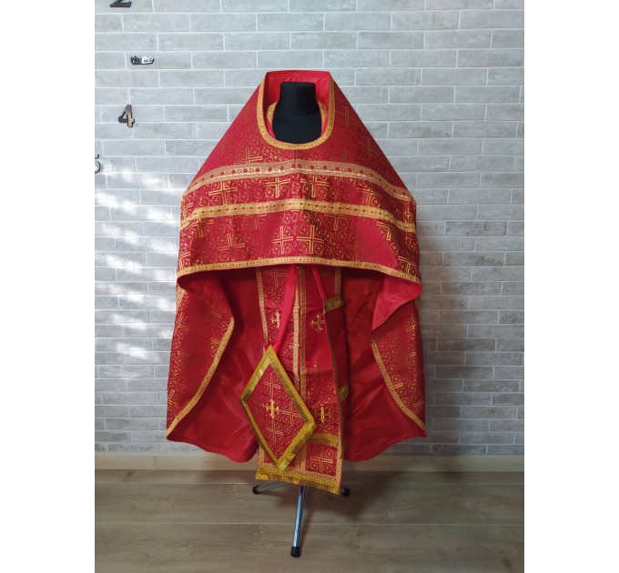 Slavic style vestments in brocade - Priest vestments - Clothes for priests - Liturgical vestments - Liturgical garments