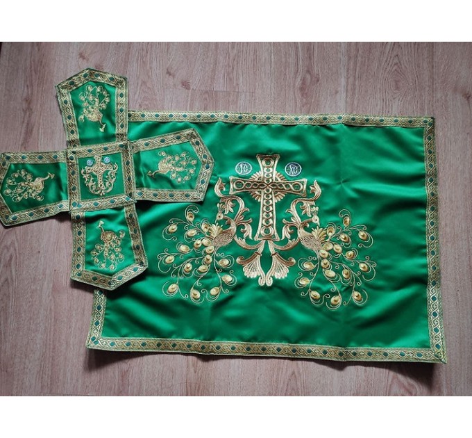 Orthodox Embroidered Chalice Covers from greek brocade - Aer and chalice veil set