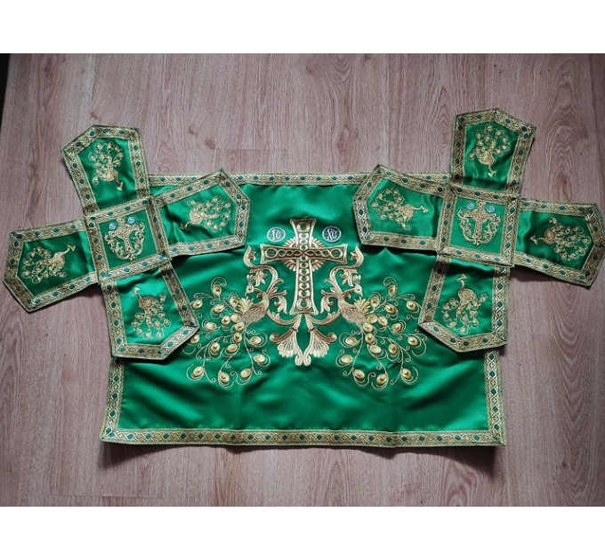 Orthodox Embroidered Chalice Covers from greek brocade - Aer and chalice veil set