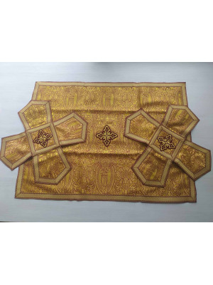 Orthodox Chalice Covers from brocade - Aer and chalice veils set with angels