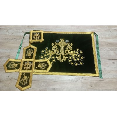 Orthodox Embroidered Chalice Covers from greek brocade - Aer and chalice veil set