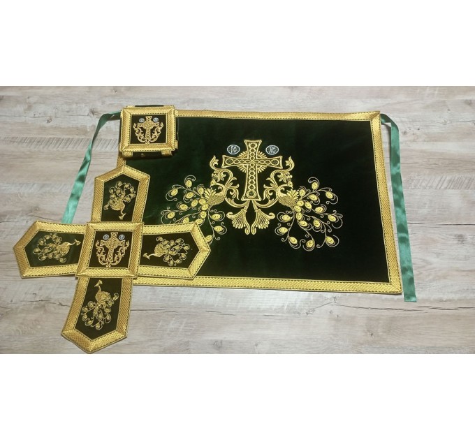 Orthodox Embroidered Chalice Covers from greek brocade - Aer and chalice veil set