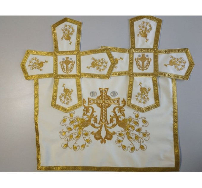 Orthodox Embroidered Chalice Covers from greek brocade - Aer and chalice veil set