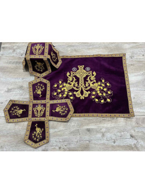 Orthodox Embroidered Chalice Covers from greek brocade - Aer and chalice veil set