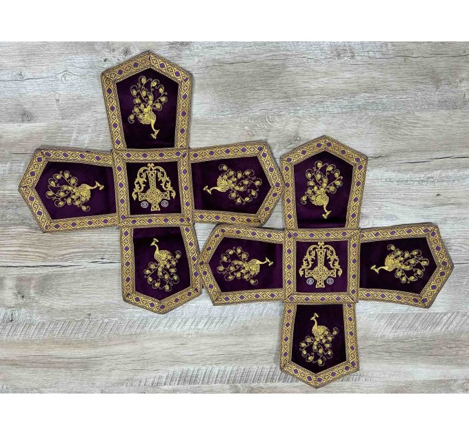 Orthodox Embroidered Chalice Covers from greek brocade - Aer and chalice veil set