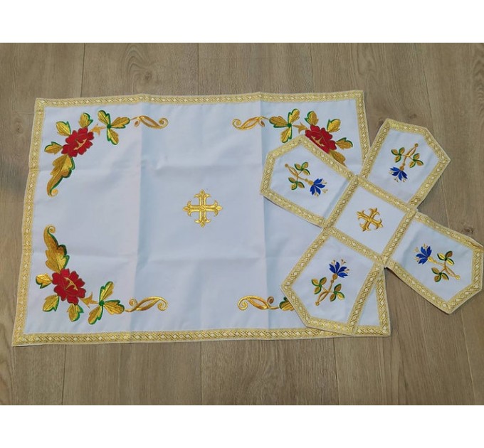 Orthodox Embroidered Chalice Covers from greek brocade - Aer, chalice veil set