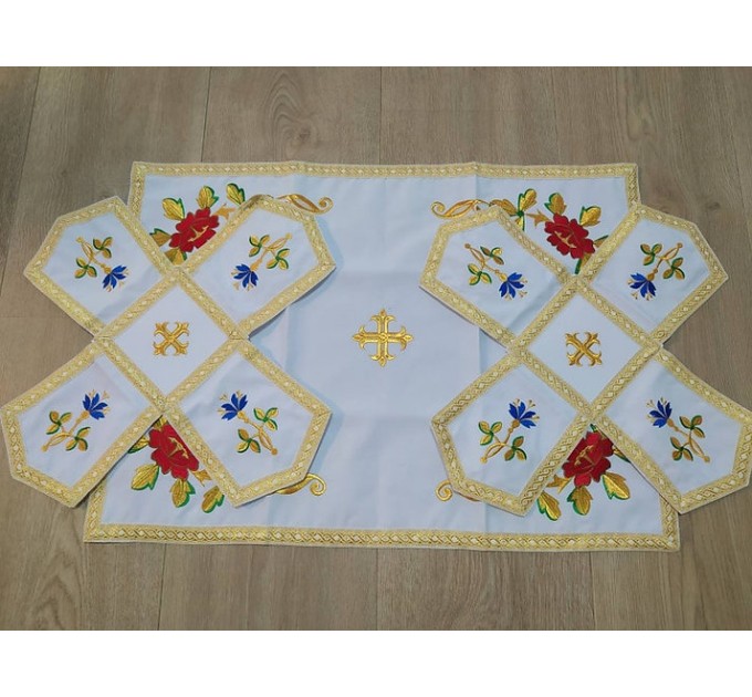 Orthodox Embroidered Chalice Covers from greek brocade - Aer, chalice veil set