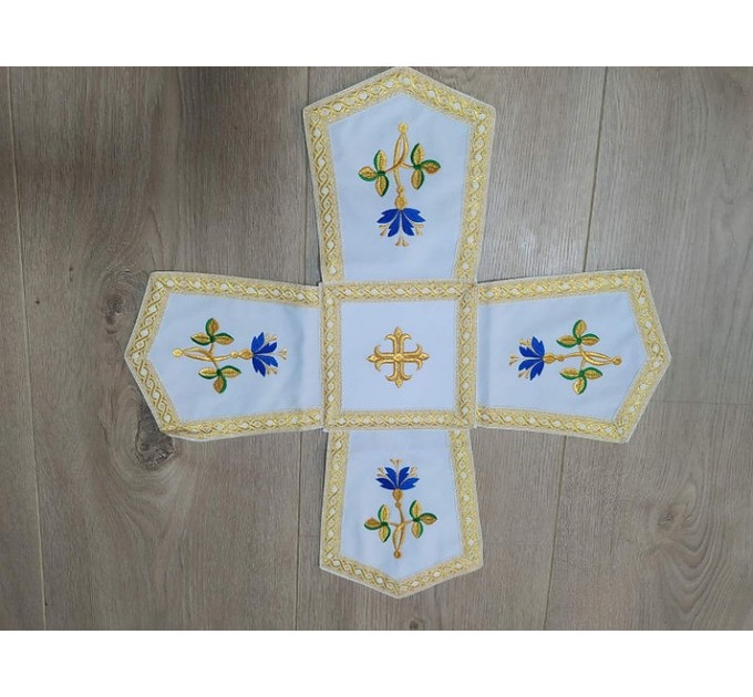 Orthodox Embroidered Chalice Covers from greek brocade - Aer, chalice veil set