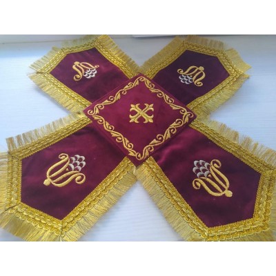 Orthodox Embroidered Chalice Covers in gabardine, satin, velvet - Aer and veils