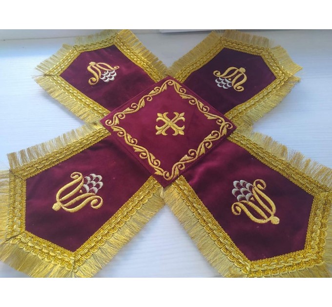 Orthodox Embroidered Chalice Covers in gabardine, satin, velvet - Aer and veils