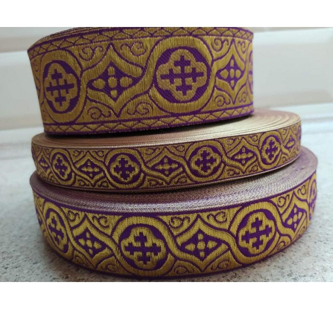 Pavlovsky Church galoon 2,5cm (1") 3,8 cm (1,5") 5 cm (2") - Church galoon - Liturgical Galloon trim - ribbon