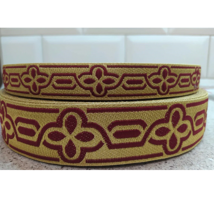 Floral Church galoon 2.5 cm (1") 4 cm (1.5") - Church galoon - Liturgical Galloon trim - ribbon