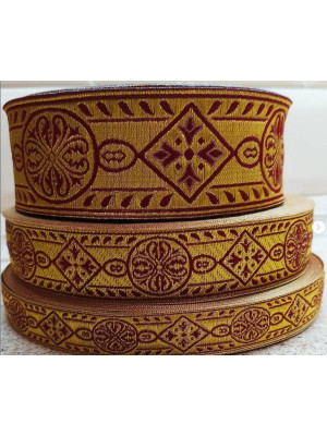 Byzantium Church galoon 2,5cm (1") 3,8 cm (1,5") 5 cm (2") - Church galoon - Liturgical Galloon trim - ribbon