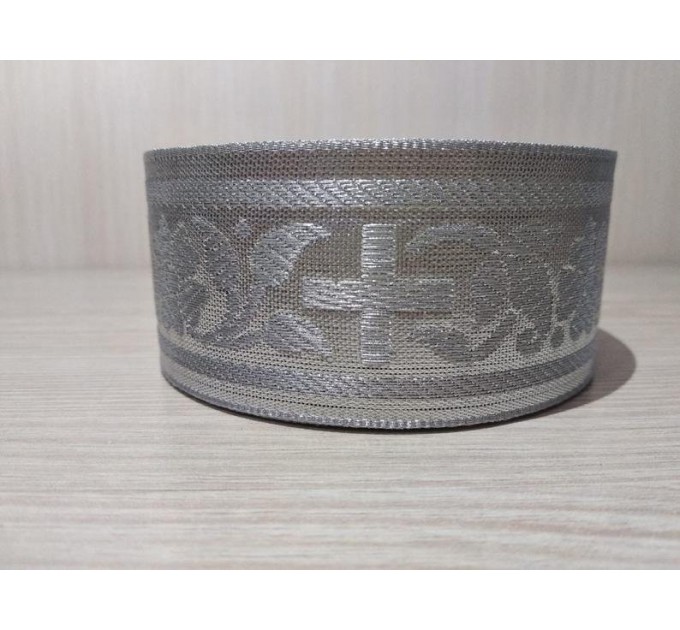 Silver Liturgical trim 5cm / 4cm / 2cm / 1.5 cm - Silver Church galoon - Silver galloon trim - Silver ribbon