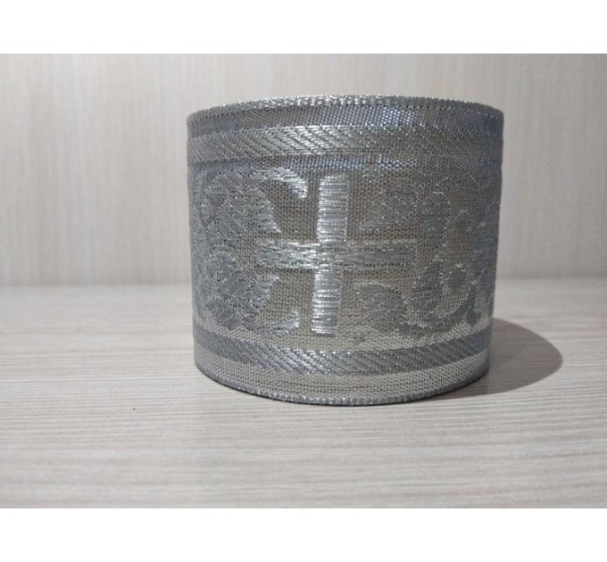 Silver Liturgical trim 5cm / 4cm / 2cm / 1.5 cm - Silver Church galoon - Silver galloon trim - Silver ribbon