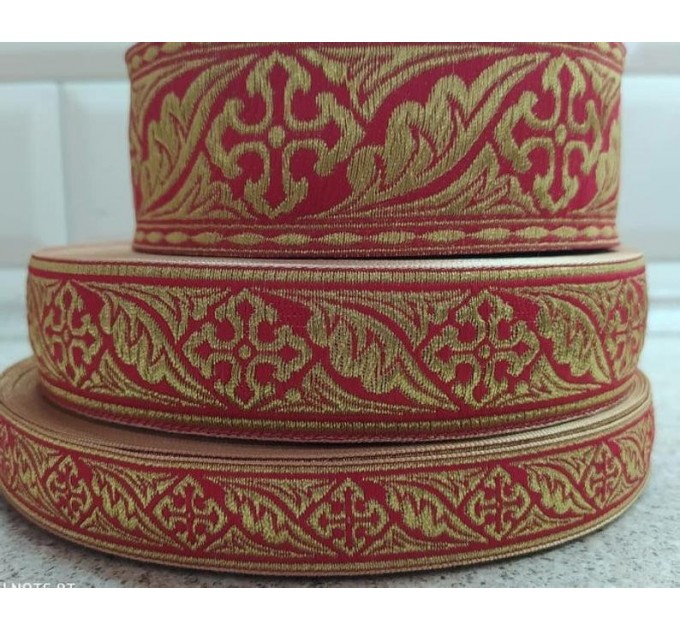 Leaf Church galoon 2.5cm (1") 3.8 cm (1.5") 5 cm (2") - Church galoon - Liturgical Galloon trim - ribbon