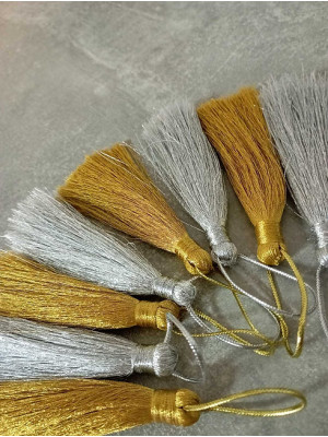 Gold & Silver High Quality Lurex Tassels - Church Tassels 3,5" (9cm)