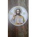 Liturgical embroidered vestment applique Jesus Christ - Round icon patch