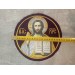 Liturgical embroidered vestment applique Jesus Christ - Round icon patch