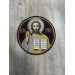 Liturgical embroidered vestment applique Jesus Christ - Round icon patch