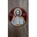 Liturgical embroidered vestment applique Jesus Christ - Round icon patch