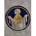 Liturgical embroidered vestment applique Virgin Orans- Round icon patch- Machine embroidery