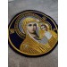 Liturgical embroidered vestment applique - Round icon patch- Machine embroidery icon of Virgin Mary