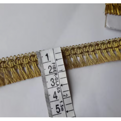 Lurex fringe 0,7" (2 cm) width - Gold fringe - Short Fringe