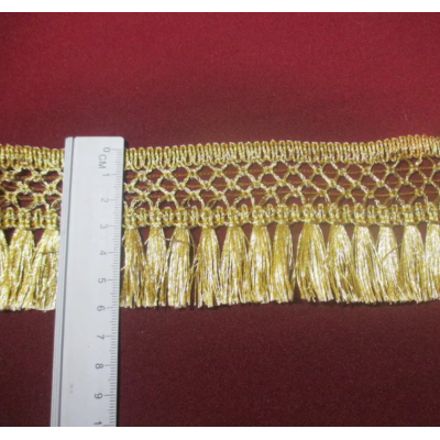 Openwork Lurex fringe 2.3" (6 cm) width - Gold fringe - Short Fringe - Silver fringe