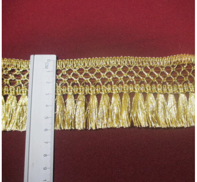 Openwork Lurex fringe - Gold fringe - Short Fringe - Silver fringe