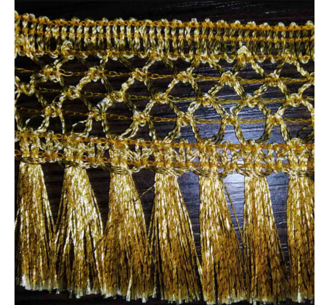 Openwork Lurex fringe - Gold fringe - Short Fringe - Silver fringe