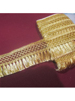 Openwork Lurex fringe 2.3" (6 cm) width - Gold fringe - Short Fringe - Silver fringe