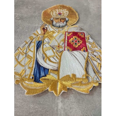 Saint Nicholas application icon - Liturgical embroidered vestment appliques patch