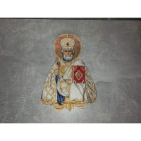 Saint Nicholas application icon - Liturgical embroidered vestment appliques patch