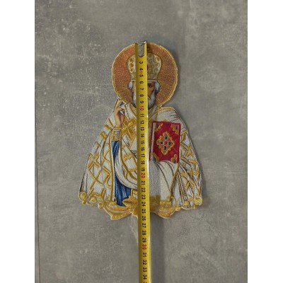 Saint Nicholas application icon - Liturgical embroidered vestment appliques patch