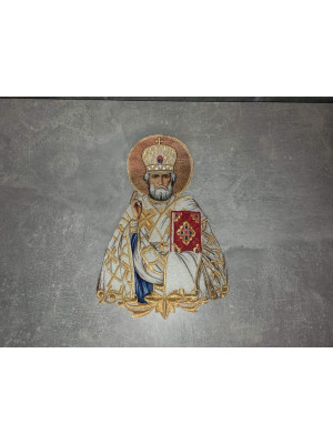 Saint Nicholas application icon - Liturgical embroidered vestment appliques patch