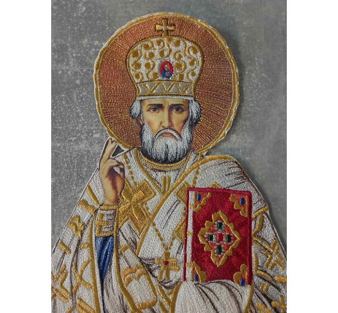 Saint Nicholas application - Liturgical embroidered vestment appliques patch