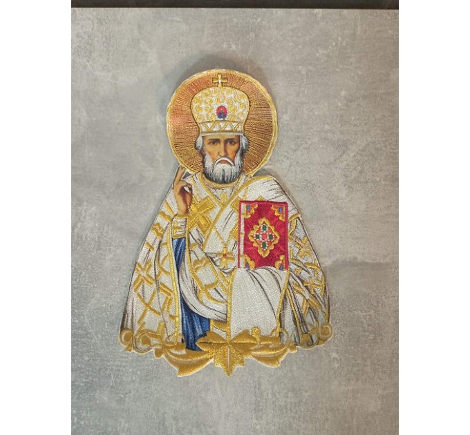 Saint Nicholas application - Liturgical embroidered vestment appliques patch