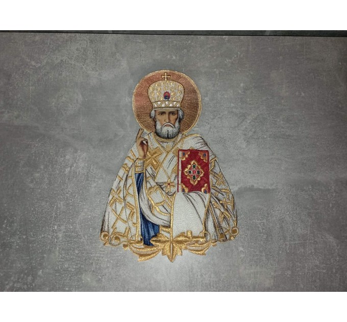 Saint Nicholas application - Liturgical embroidered vestment appliques patch