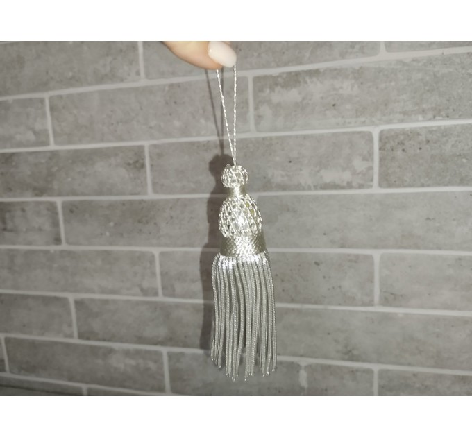 Silver Bullion Tassels for church Vestments - Decoration - Metal 11 см